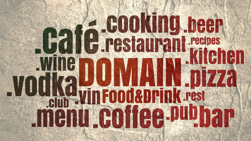 Word cloud with food related New gTLDs