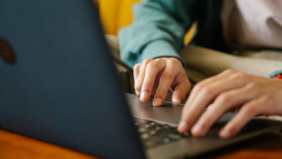 A person using a laptop